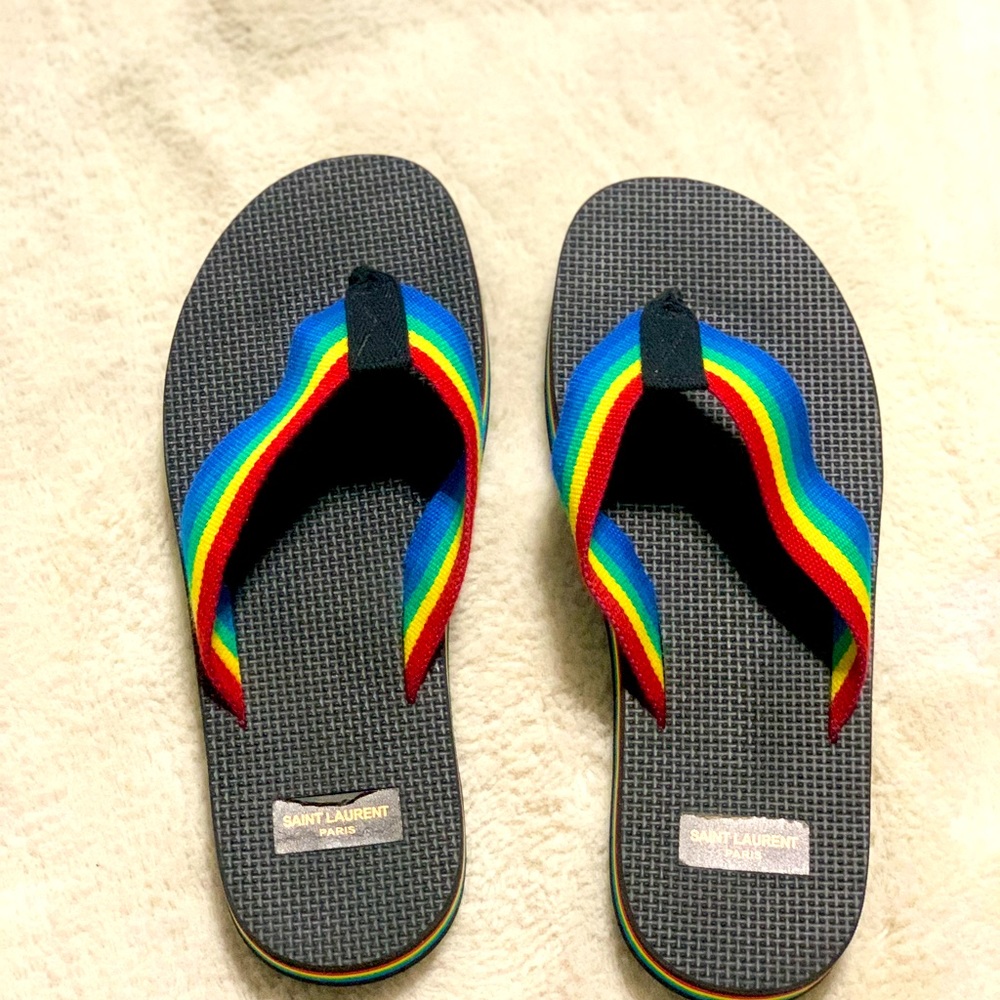 Saint Laurent Sandals Rainbow flip flops - Picture 3 of 8